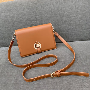 Women's PU Slot Pocket Cover Closure Solid Luxury Shoulder Bag