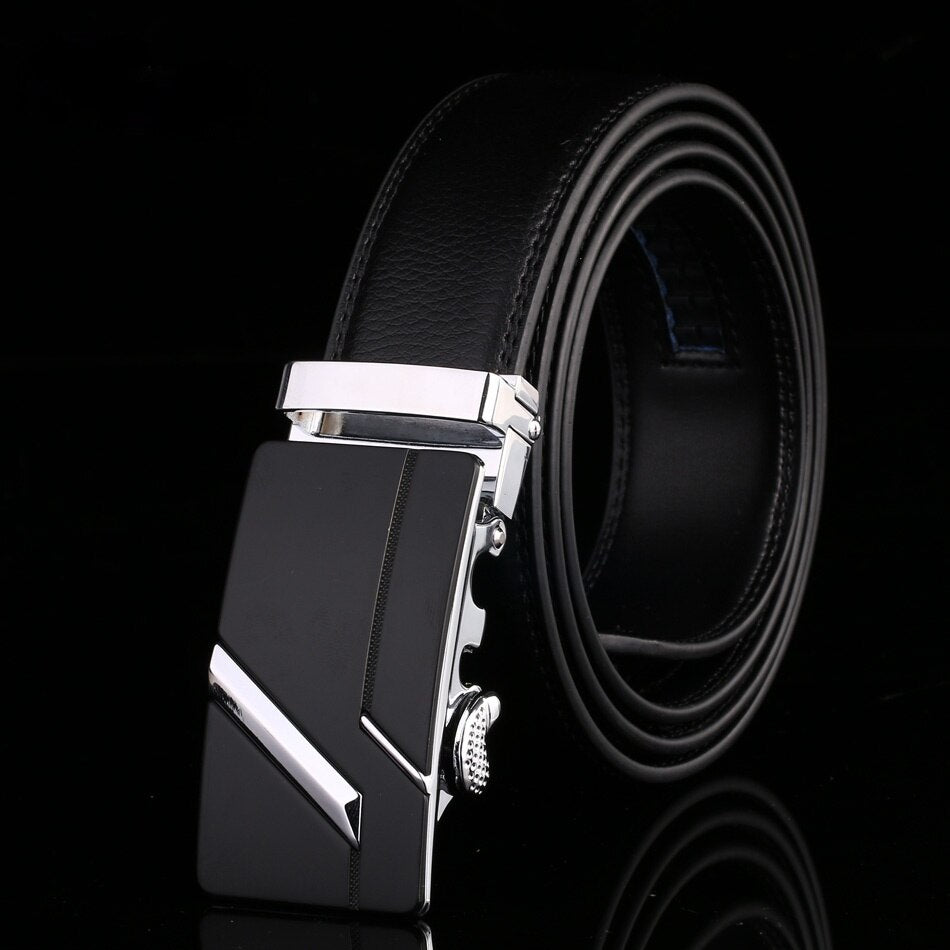 Men's Cowskin Automatic Metal Buckle Luxury Solid Strap Belt