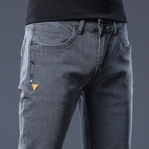 Men's Mid Waist Thin Breathable Casual Wear Denim Jeans Pants