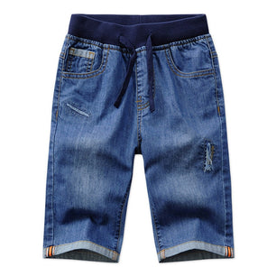 Kid's Boy Cotton Elastic Waist Closure Denim Casual Wear Shorts