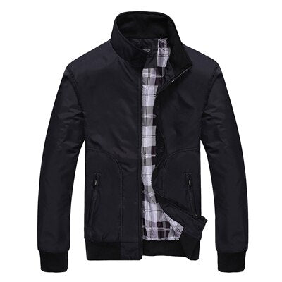 Men's Polyester Full Sleeves Zipper Closure Hip Hop Slim Jacket