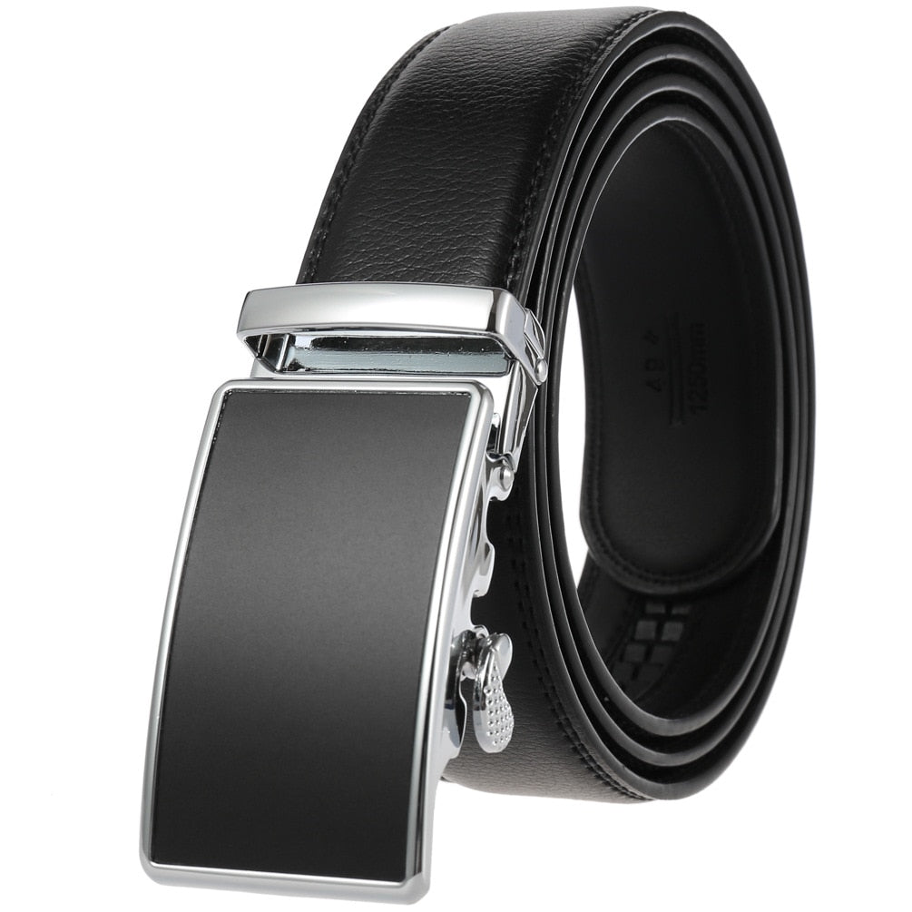 Men's Cowskin Automatic Metal Buckle Luxury Solid Strap Belt