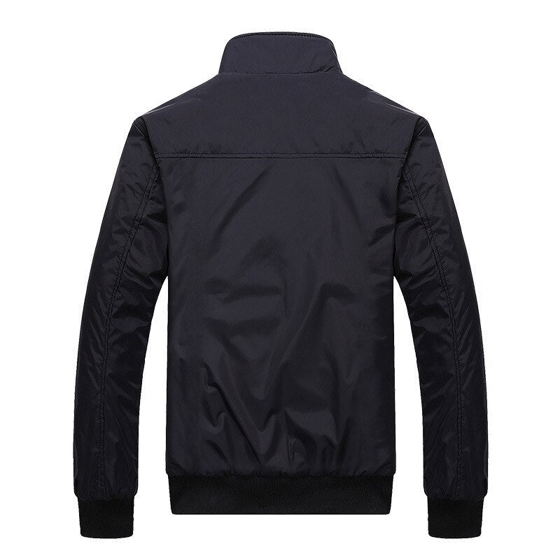 Men's Polyester Full Sleeves Zipper Closure Hip Hop Slim Jacket