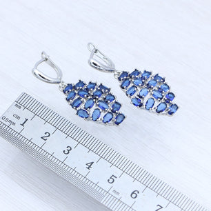 Women's 100% 925 Sterling Silver Cubic Zirconia Drop Earrings