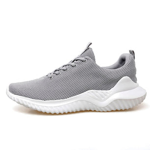 Men's Round Toe Air Mesh Lace Up Closure Solid Pattern Sneakers