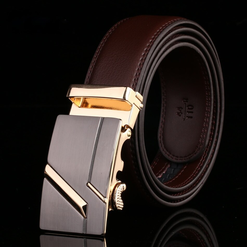 Men's Cowskin Automatic Metal Buckle Luxury Solid Strap Belt