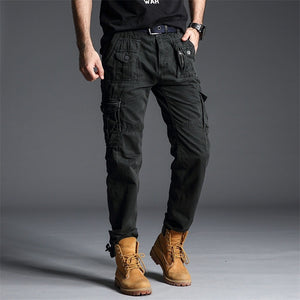 Men's Polyester Mid Waist Full Length Zipper Fly Casual Trousers