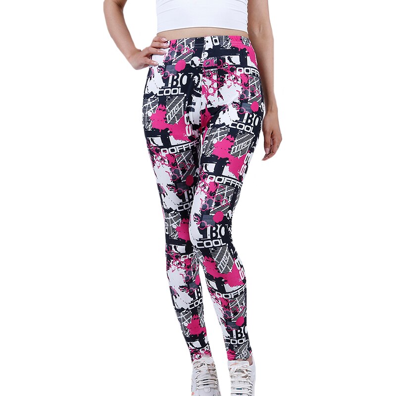 Women's Polyester High Waist Pattern Quick Dry Printed Leggings