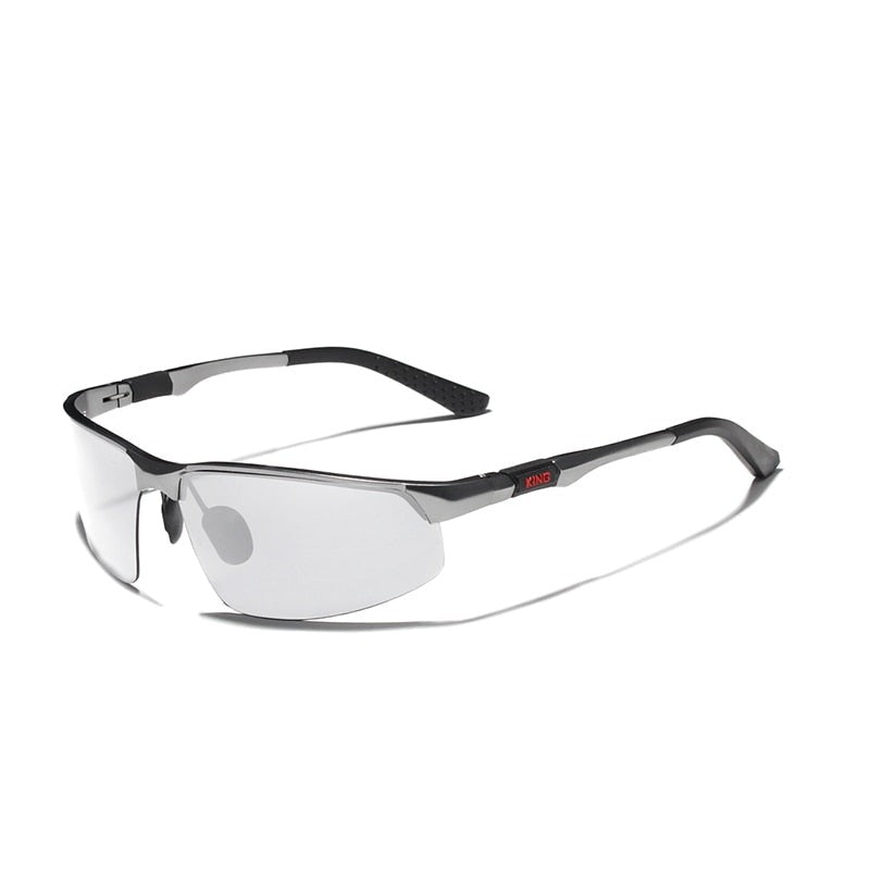 Men's Aluminum Frame Polaroid Lens Rimless Vintage Sunglasses