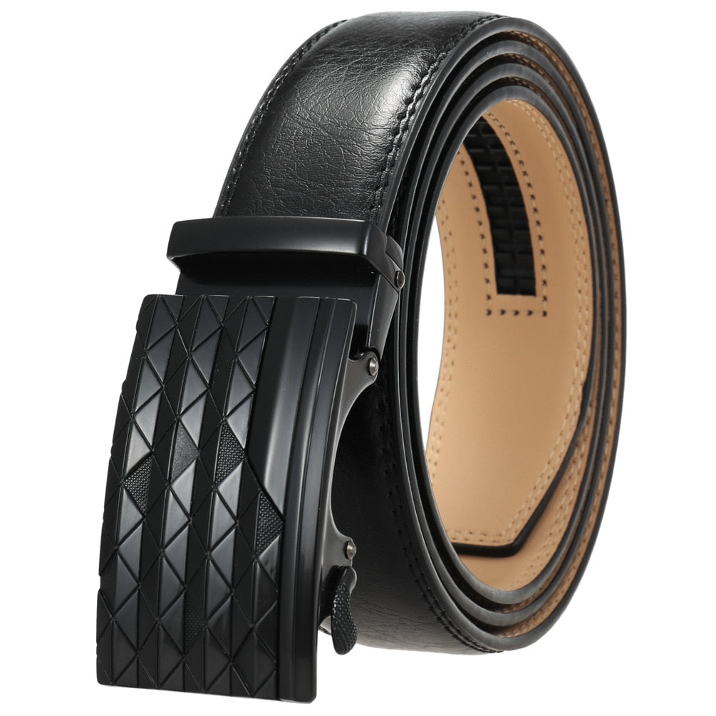 Men's Cowskin Automatic Alloy Buckle Luxury Solid Pattern Belts