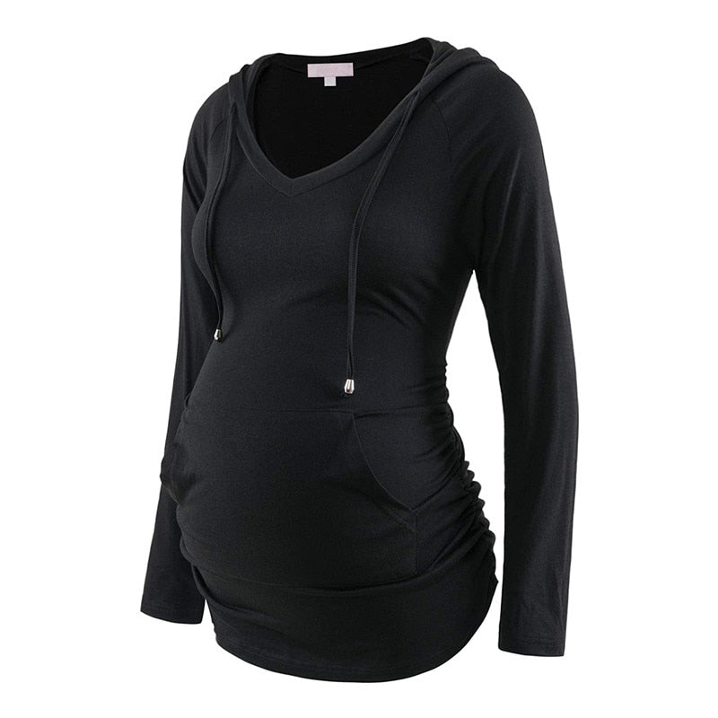 Women's Cotton V-Neck Full Sleeve Maternity Casual Sweatshirt