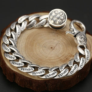 Men's 100% 925 Sterling Silver Vintage Geometric Ethnic Bracelet