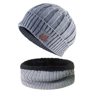 Men's Polyester Skullies Beanies Winter Knitted Pattern Wool Cap