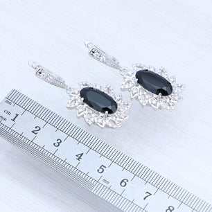 Women's 100% 925 Sterling Silver Cubic Zirconia Drop Earrings