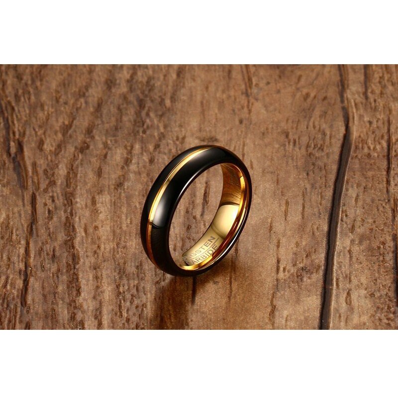 Men's 100% Tungsten Round Pattern Classic Engagement Luxury Rings
