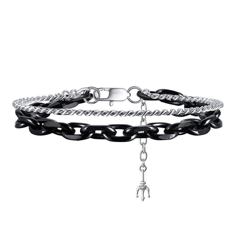 Men's Stainless Steel Link Chain Lobster Clasp Elegant Bracelet