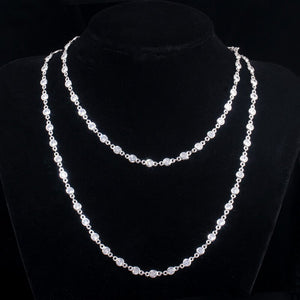 Women's 925 Sterling Silver Zirconia Style Multilayer Chain Necklace