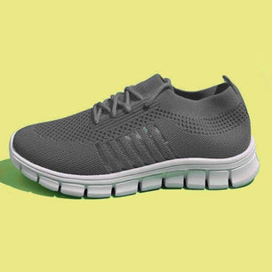 Women's Round Toe Breathable Mesh Lace-up Closure Walking Sneaker