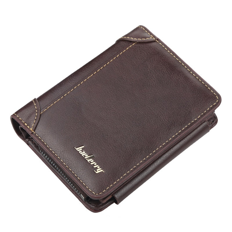 Men's PU Leather Card Holder Solid Pattern Hasp Closure Wallets