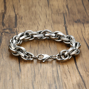 Men's Stainless Steel Link Chain Twisted Interlocked Bracelets