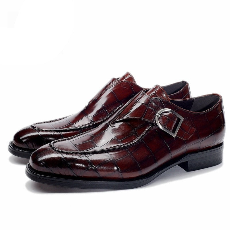 Men's Genuine Leather Pointed Toe Slip-On Closure Formal Shoes