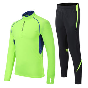 Men's Long Sleeve Zipper Jacket With Legging Workout Set