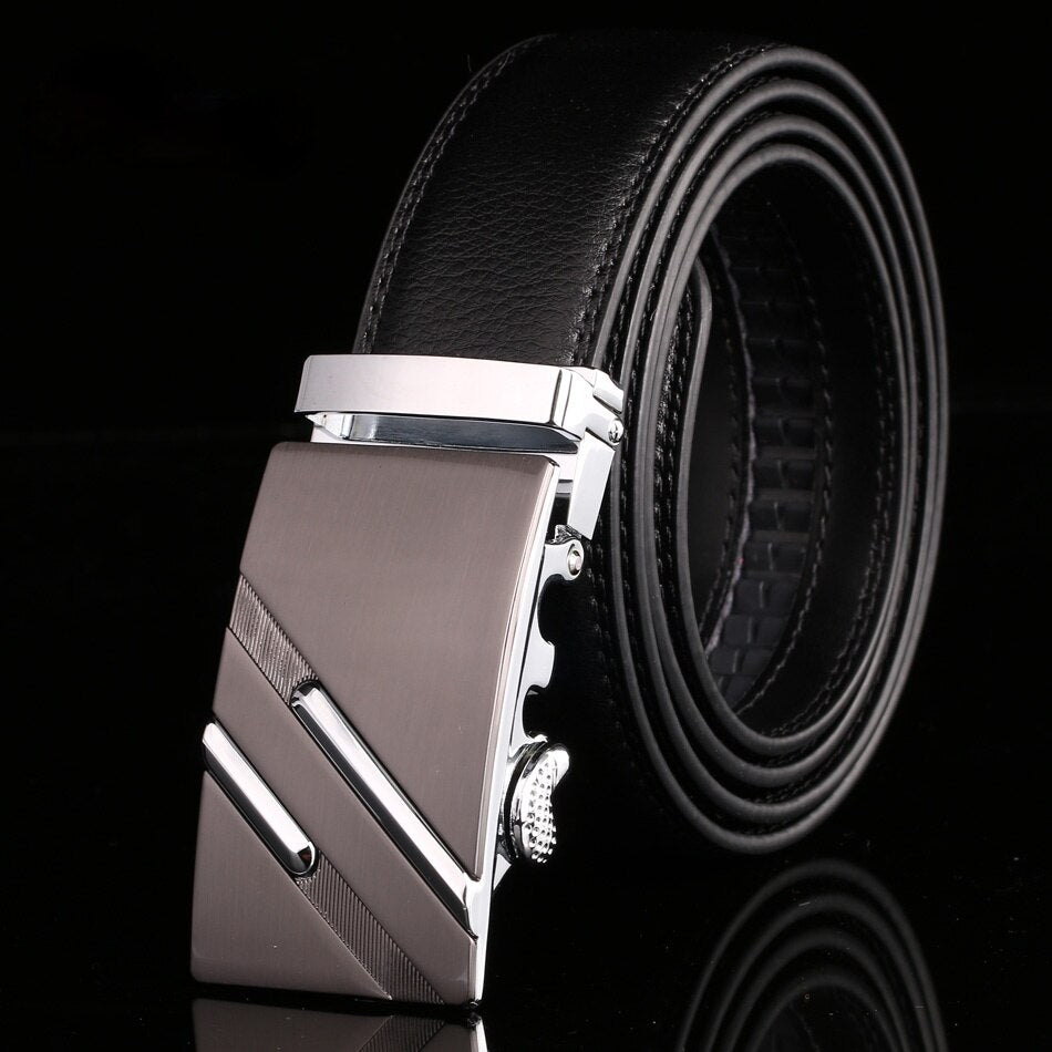 Men's Cowskin Automatic Metal Buckle Luxury Solid Strap Belt