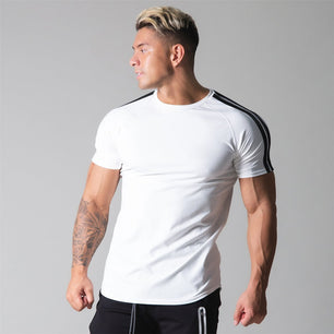 Men's Cotton Short Sleeves Gym Fitness Running Workout T-Shirt