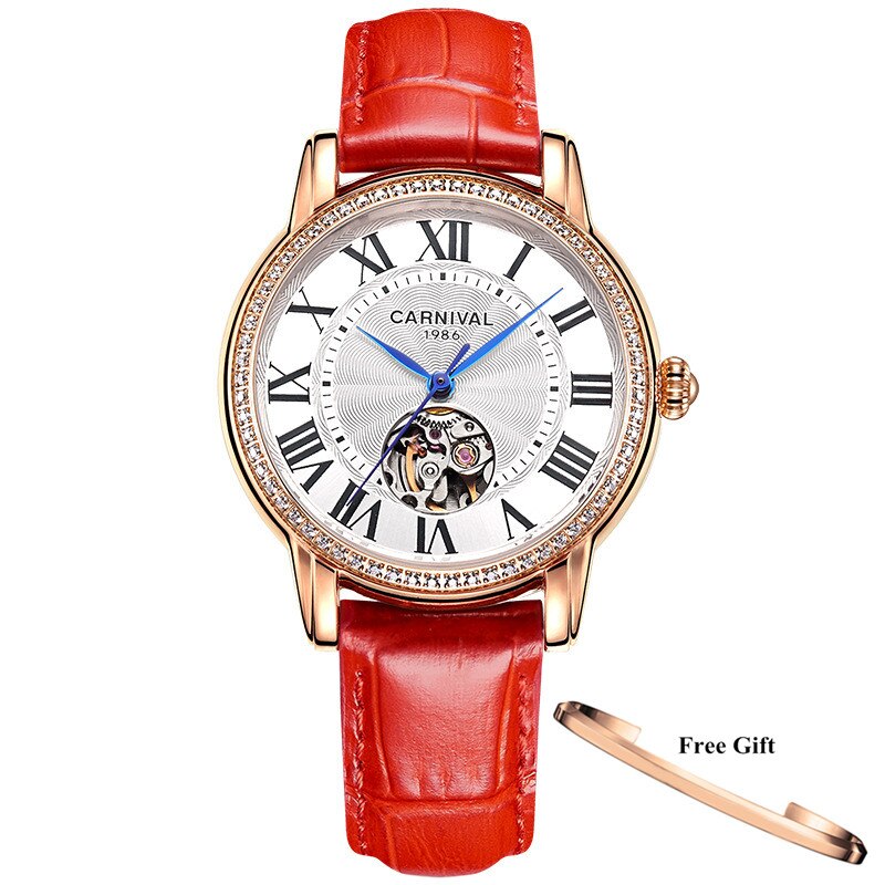 Women's Automatic Stainless Steel Buckle Clasp Waterproof Watches