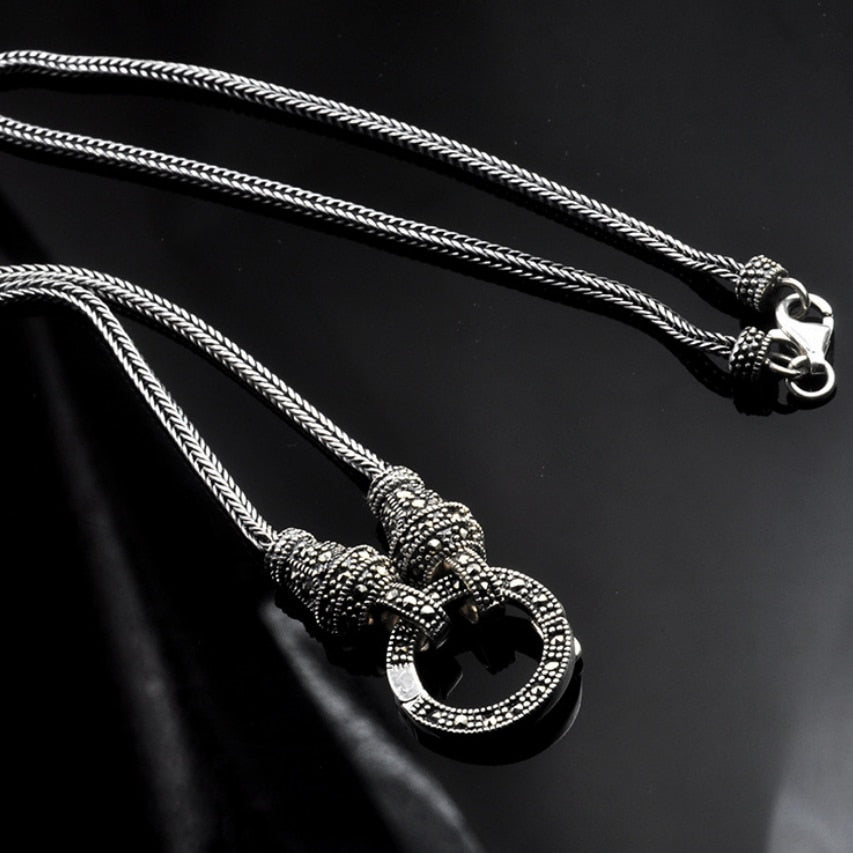 Men's 100% 925 Sterling Silver Link Chain Geometric Necklaces