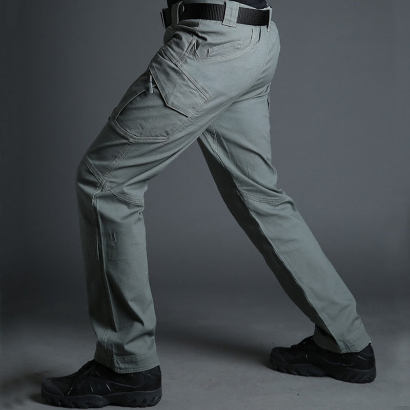 Men's Polyester Mid Waist Full Length Zipper Fly Casual Pants