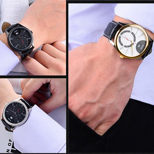 Men's Stainless Steel Buckle Clasp Luxury Waterproof Quartz Watch