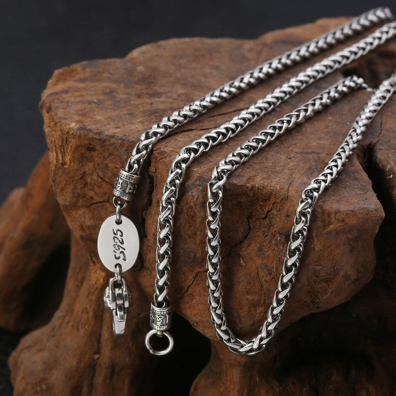 Men's 100% 925 Sterling Silver Letter Pattern Elegant Necklace