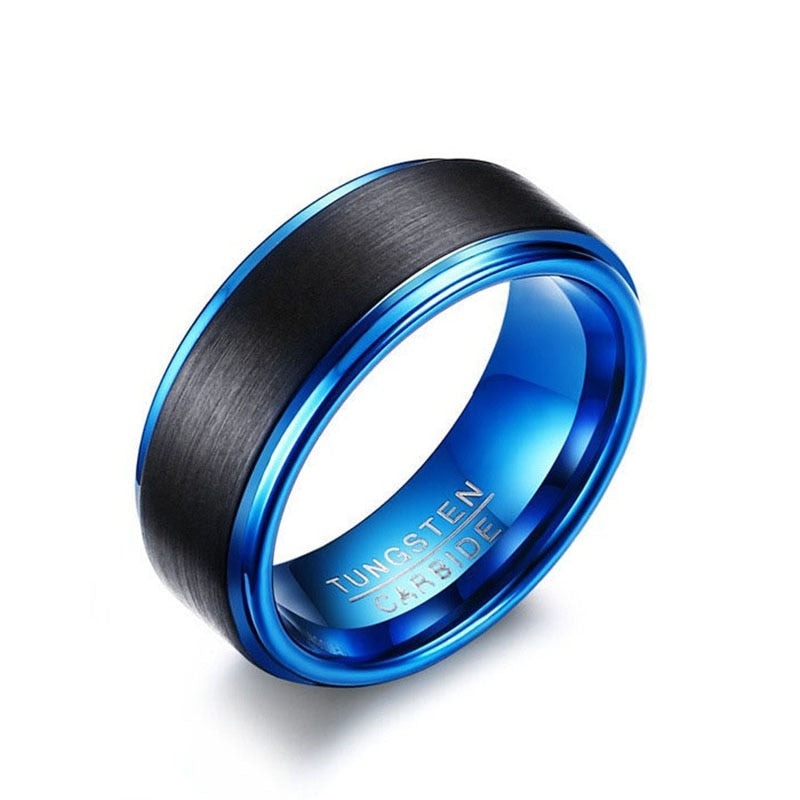 Men's Metal Tungsten Round Shaped Classic Engagement Party Ring