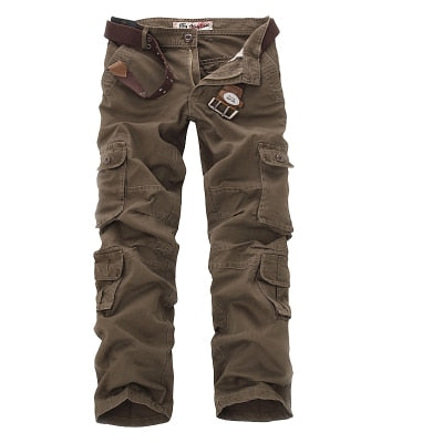 Men's Polyester Full Length Multi-Pocket Zipper Fly Closure Pants