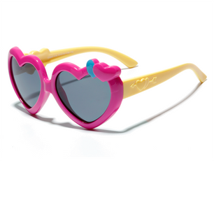 Kid's Polycarbonate Acetate Anti Shades Heart Shaped Sunglasses