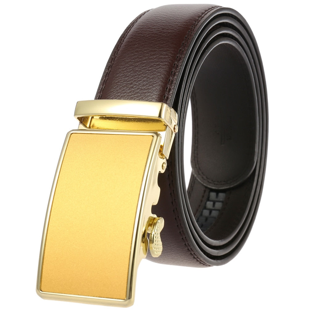 Men's Cowskin Automatic Metal Buckle Luxury Solid Strap Belt