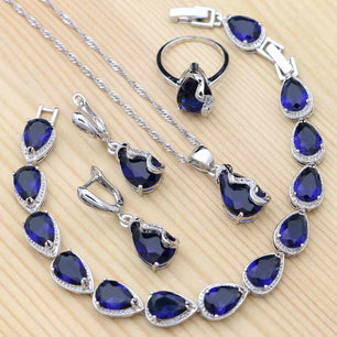 Women's 100% 925 Sterling Silver Zircon Geometric Jewelry Set