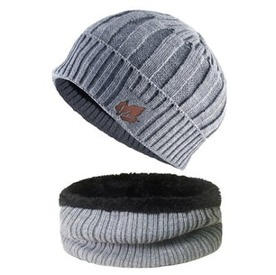 Men's Polyester Skullies Beanies Winter Knitted Pattern Wool Cap