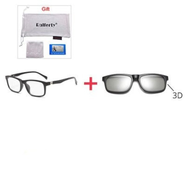 Kid's Acetate Frame TAC Lens Magnetic Clip On Optic Sunglasses