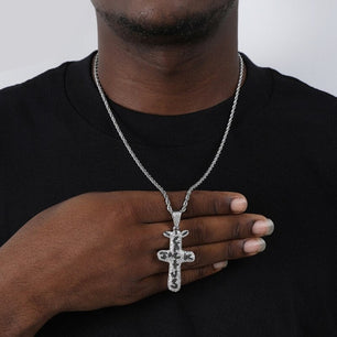 Men's Metal Copper Link Chain Cross Pattern Trendy Necklaces