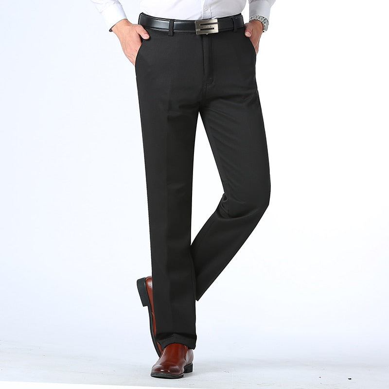 Men's Cotton Zipper Fly Closure High Waist Casual Work Pant