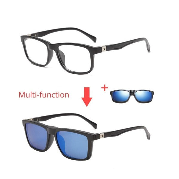 Kid's Acetate Frame TAC Lens Magnetic Clip On Optic Sunglasses