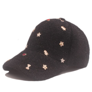 Men's Cotton Adjustable Solid Pattern Casual Baseball Warm Cap