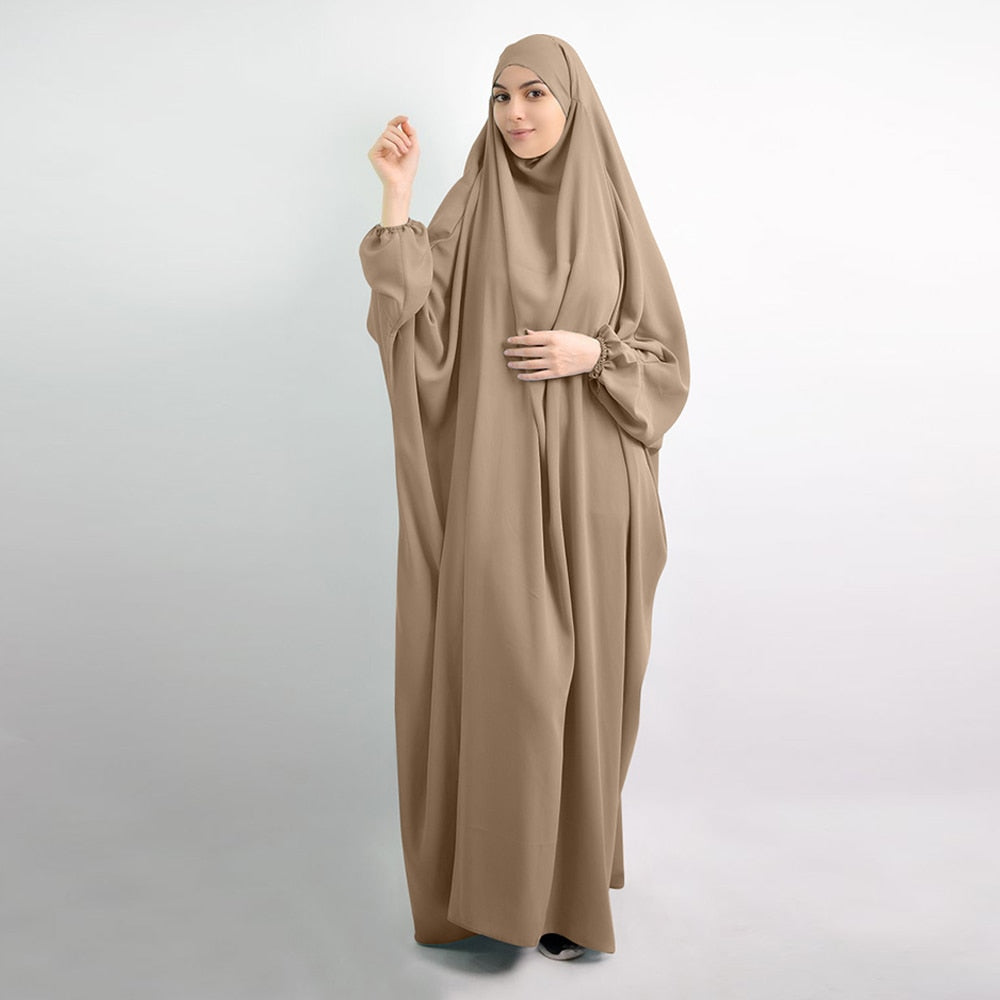 Women's Arabian Polyester Full Sleeve Muslim Abaya Hijab Dress