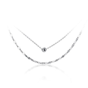 Women's 925 Sterling Silver Link Chain Geometric Pendant Necklace