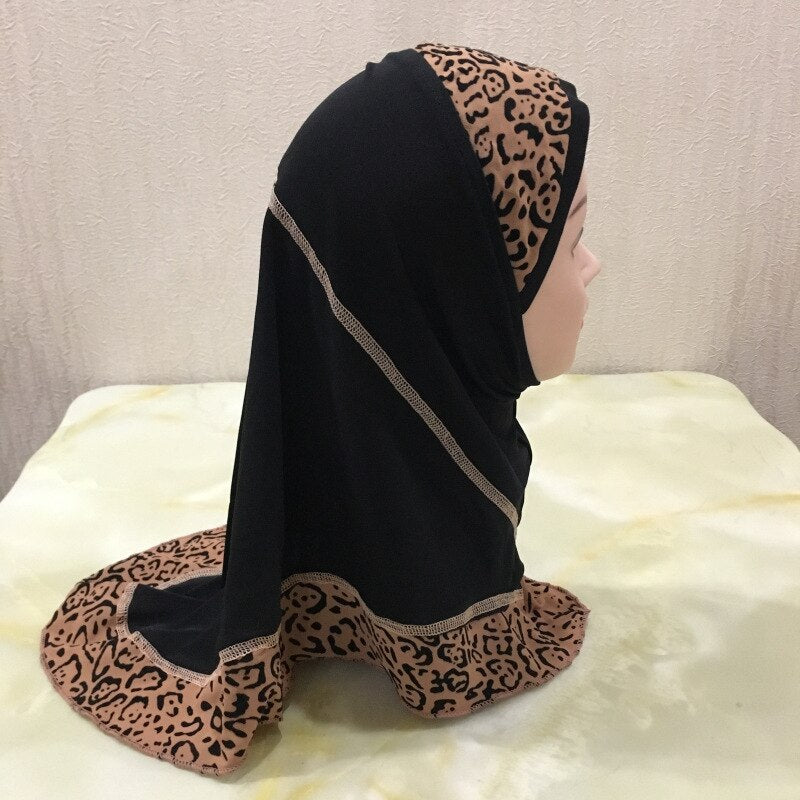 Women's Arabian Polyester Headwear Leopard Printed Hijabs