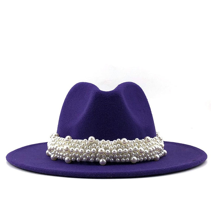 Women's Cotton Pearl Ribbon Pattern Casual Wear Party Elegant Hat