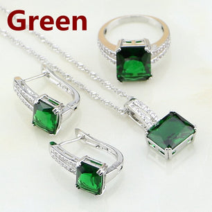 Women's 100% 925 Sterling Silver Zircon Wedding Jewelry Sets