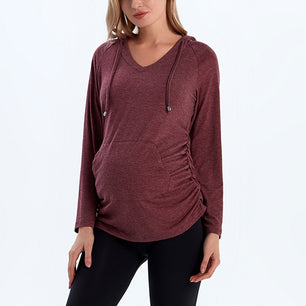 Women's Cotton V-Neck Full Sleeve Maternity Casual Sweatshirt